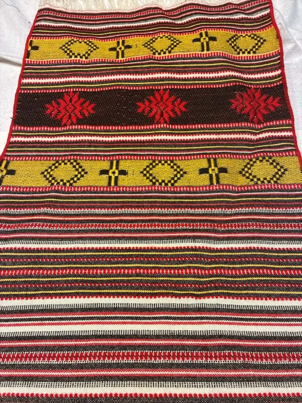 Handwoven Traditional Geometric Pattern Kilim Table Runner